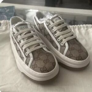 Gucci Beige and White Sneakers